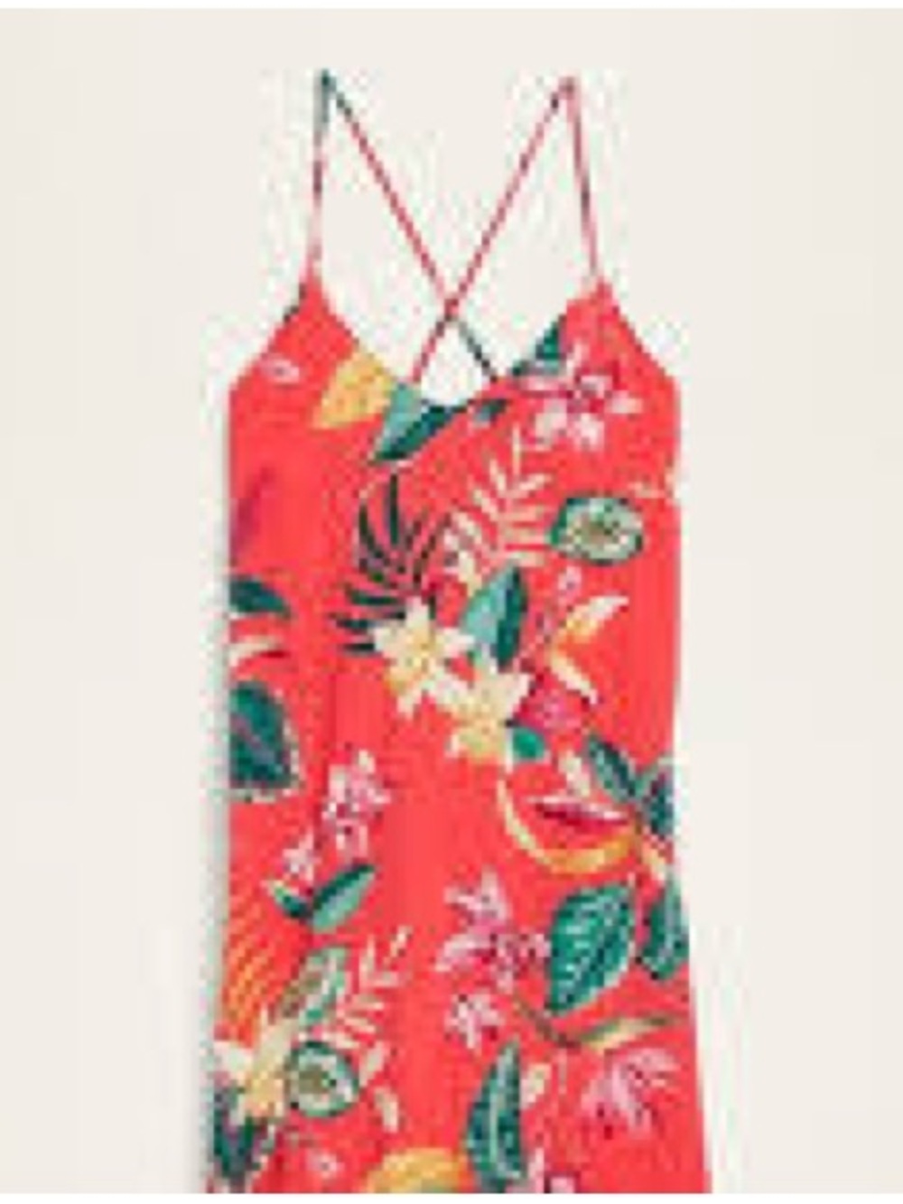 Old Navy Red Tropical Floral Maxi Dress